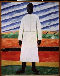黒い顔の農夫の妻。 Kasimir Severinovich Malevich（Malevich、Malevich）（1878-1935）による絵画、キャンバスに油彩