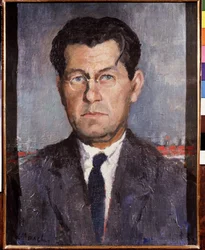 アーティストの兄弟の肖像。 Kasimir Severinovich Malevich（Malevich、Malevich）（1878-1935）による絵画、キャンバスに油彩