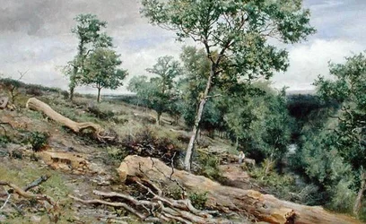 On the Gretna looking down the river（油彩・キャンバス）