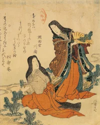 イタリア、ジェノバ、渓斎英泉（1790-1848）、木版画