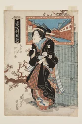タガワヤ食堂（カラー木版画