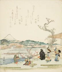 茶屋からの富士山の眺め