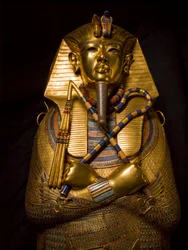 ツタンカーメン王の石棺、MM7864、ツタンカーメン王、エジプト、エジプト博物館、金、石、2009年（写真）