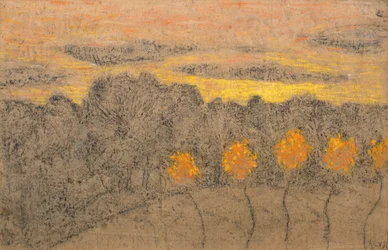 黄色い木々のある風景、1893-1895年。