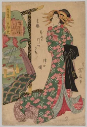着物棚の横の遊女、1787-1867。