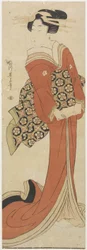 （ロール紙を持っている女性）