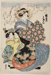 鶴屋の遊女かしく子連れ二人