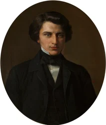 詩人ウラジミール・ジェムチュジニコフの肖像、1830～1884年、1854年。