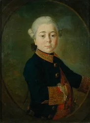 ニコライ・ドミトリエヴィチ・マチュシキン伯爵と子供の肖像、1763年