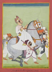 Singhji Motiram Jiの乗馬の肖像、1802-58