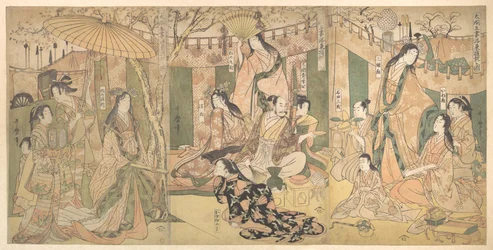 洛東における太閤と五人の妻の遊興