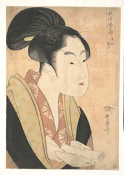 手紙を読む若い女性