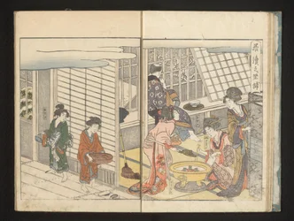 冬の朝の遊女と客