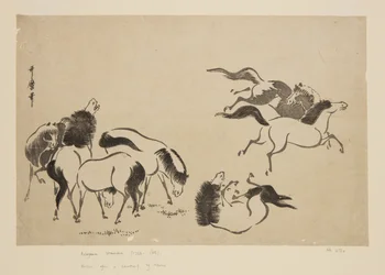 馬（カラー木版画