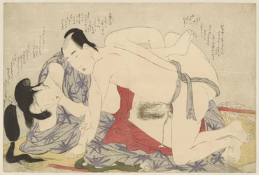 夏の寝茣蓙で愛を交わす若い夫婦。Negai no itoguchi（連作タイトル）