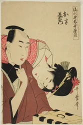 お半と長右衛門 「歌麿流洒落模様」シリーズより 1798-99年頃（錦絵・大判