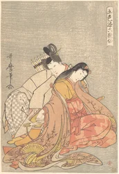 「歌人・在原業平（825-880）と小野小町」、『五色染六歌仙』より