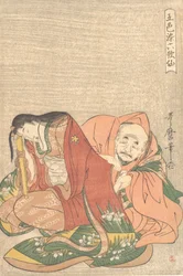 "歌人・崇城遍照 816-890 女の袖に手紙を忍ばせる..." 1798年頃