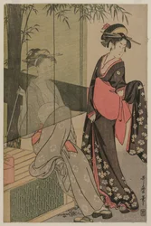 竹盲による二人の女性、c。 1797または1798。