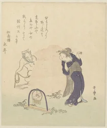 キツネのわなにいる女性