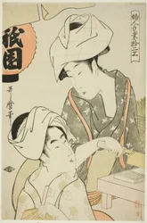 「婦人手技十二子」シリーズより 祇園豆腐を作る女たち