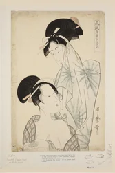 浴後の女性たち（カラー木版画