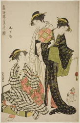 Fぉウェrs おf 山下 (山下 花)、 fろm テェ セリエs "コンテst おf コンテmポラry ベアうち絵s (都政 美人 色 比べ)"