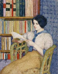 読書する女（油彩・キャンバス）