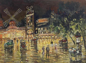 ル・ムーラン・ルージュ - コンスタンチン・アレクセイエヴィチ・コロヴィン（1861-1939）。厚紙に油彩。サイズ：40,5x55,6 cm。個人蔵