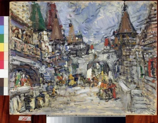 ニコラス（ニコライ）リムスキー・コルサコフ（リムスキー・コルサコフ）（1844-1908）によるオペラLa Legende de la ville invisible de Kitege et de la made Fevronia（Kitegeの目に見えない都市と処女Fevroniaの伝説）のデザインプロジェクト（舞台デザイン