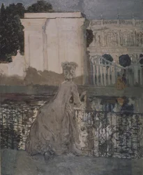 池の女性