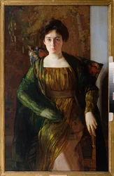 Henrietta Hirshmann (1885-1970) の肖像。 コンスタンチン（コンスタンチン）アンドレーエヴィッチ・ソモフ（1869-1939）による絵画、キャンバスに油彩