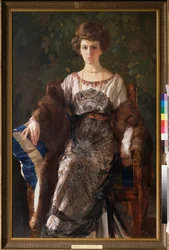 Evfimia Nosova、旧姓 Ryabushinskaya (1881-1960) の肖像画。 コンスタンチン（コンスタンチン）アンドレーエヴィッチ・ソモフ（1869-1939）による絵画、キャンバスに油彩