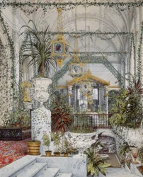 冬宮殿のインテリア。皇后の冬の庭園Alexandra Fyodorovna、1860年代