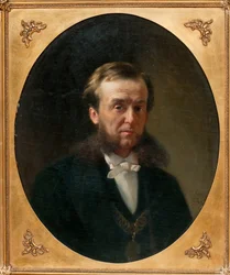 Portrait du Comte Piotr Aleksandrovitch Valouiev (Pyotr Aleksandrovich Valuev) (1815-1890) - Peinture de Konstantin Yegorovich Makovsky (Constantin Makovsky) (1839-1915), huile sur carton