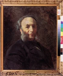 Portrait du peintre Ivan Aivazovsky (Aivazovsky) (1817-1900)。 (アーティスト イヴァン アイヴァゾフ スキーの肖像)。 Peinture de Konstantin Yegorovich Makovsky (Constantin Makovski) (1839-1915), huile sur toile