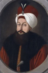 スルタン・セリム3世（1761-1808） - Konstantin Kapidagli（活動1789-1806）の絵画、1800年頃 - 厚紙に油彩、37x26 - 個人蔵