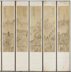 風景画、朝鮮王朝（木、絹、紙にインクとトイレ）