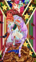 生き生きとした魔法の馬