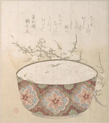 シラスと梅の花の鉢