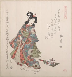 少女と羽子板