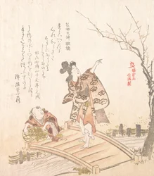 鎌倉の歴史。荏柄天神社の詩橋（19世紀）。