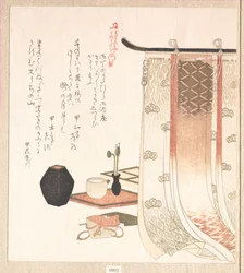 香の儀式用の屏風と道具