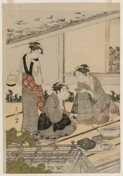 ティーハウスの女性、1780年代後半。