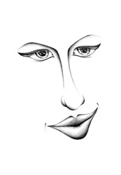 謎めいた眼差しと微笑み
