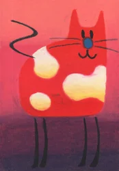 幸せそうな赤い斑点の猫