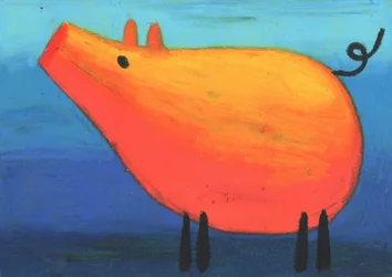 オイルクレヨンで描く動物のスケッチ 52