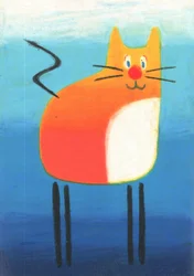 遊び心あふれるオレンジ色の猫