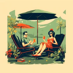 3 飲み物を片手に庭でくつろぐ友人たち 4