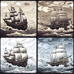 4種類の白黒アウトラインのみ 1